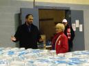 Mahoning EMA Director Dennis O'Hara, left, and Regional Red Cross Director Karen Conklin, coordinate the distribution of bottled water in Sebring, Ohio. [Courtesy of Stan Broadway, N8BHL]